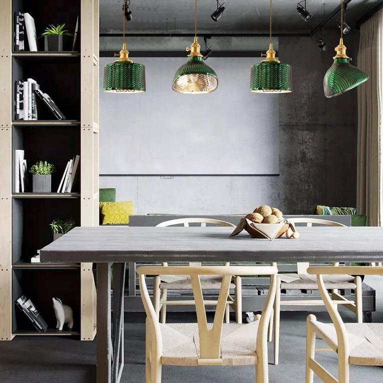 Modern Green Glass Double Pendant Ceiling Light