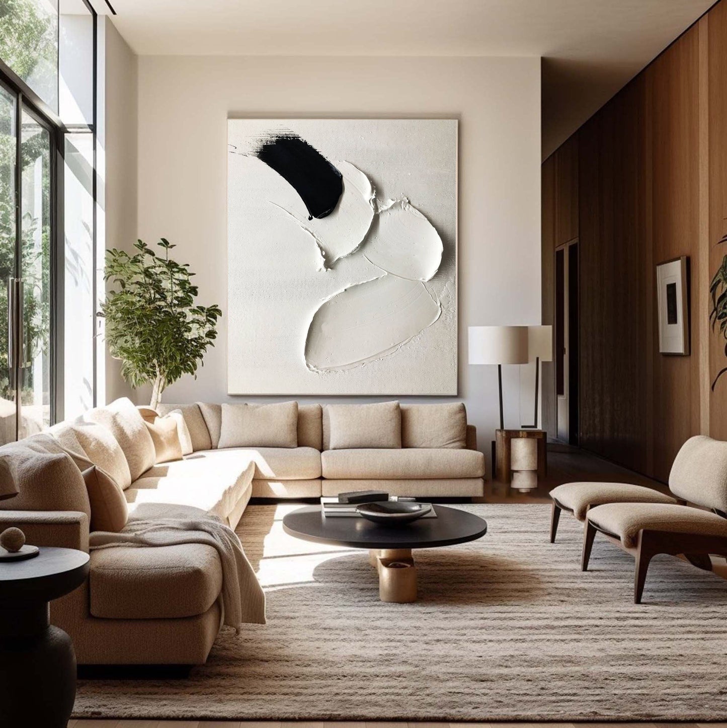 Minimalist Sculpted Canvas Painting