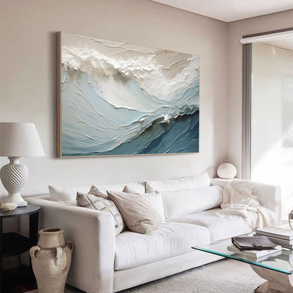 Textured Ocean Wave Canvas Painting