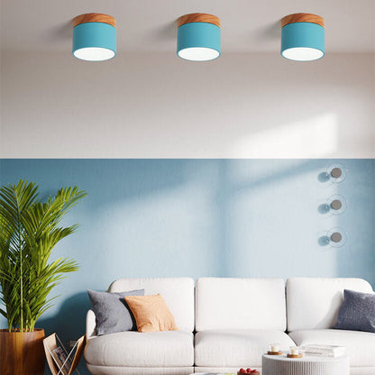 Modern Nordic Wood Accent LED Ceiling Light