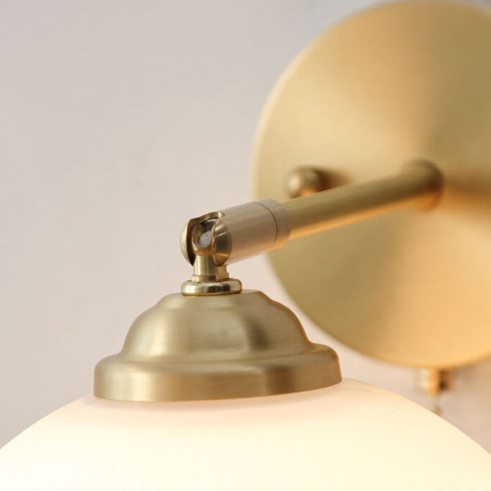 Ribbed Glass Pull Chain Wall Lamp