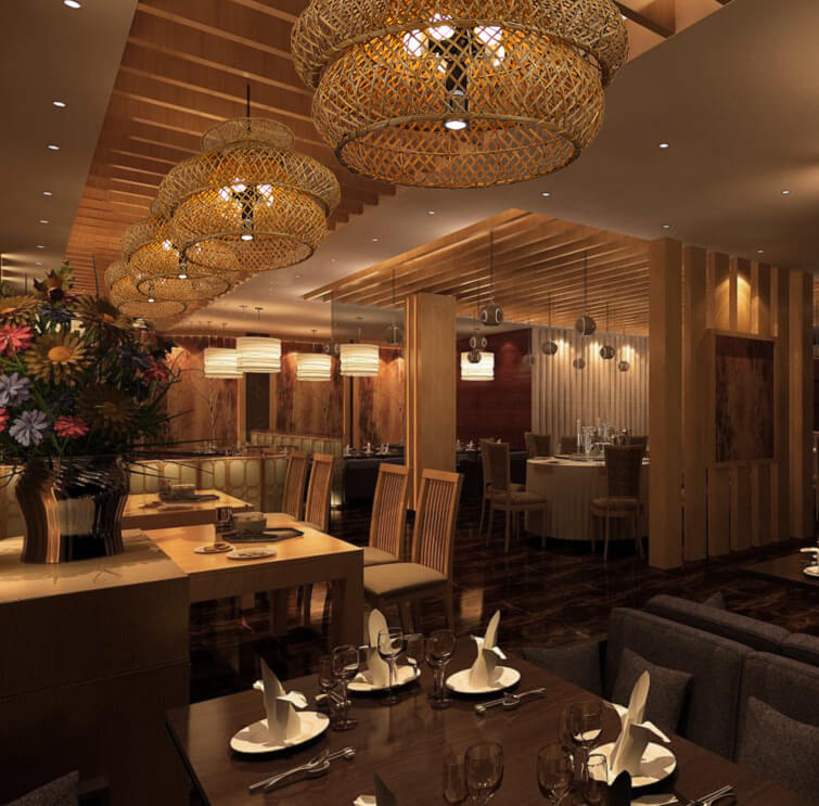 Handwoven Rattan Layered Pendant Chandelier