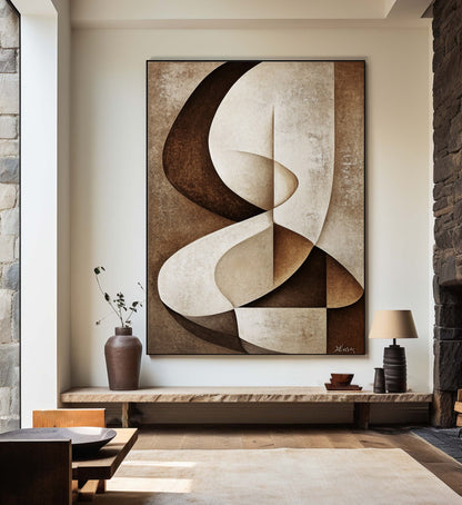 Sculpted Geometric Canvas Painting