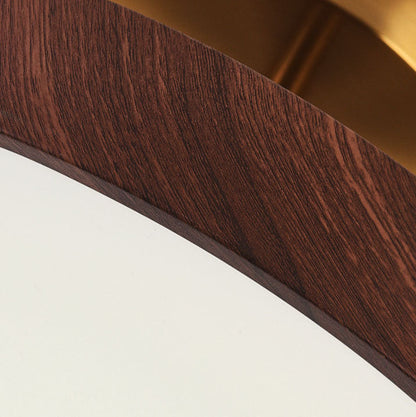 Modern Wood Grain Round LED Ceiling Light