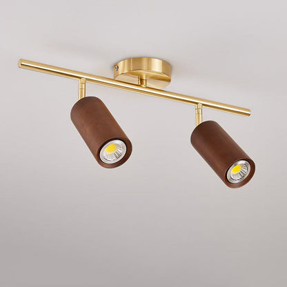 Modern Wood Cylinder Spotlight Ceiling Light