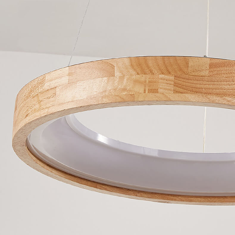 Minimalist Wooden Ring LED Pendant Light