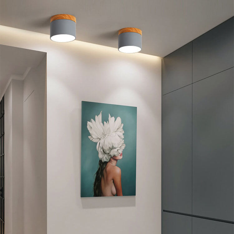 Modern Nordic Wood Accent LED Ceiling Light