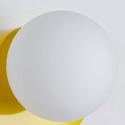 Modern Colorful Globe Wall Lamp with Semi-Circle Accent