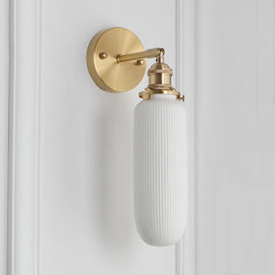Modern Porcelain Wall Light with Brass Socket