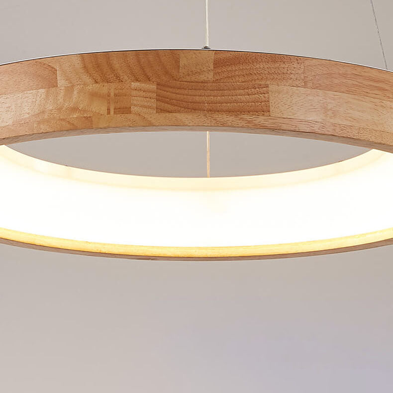 Minimalist Wooden Ring LED Pendant Light