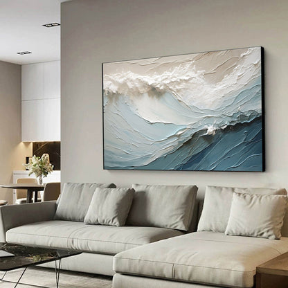 Textured Ocean Wave Canvas Painting