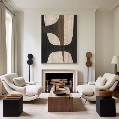 Textured Geometric Canvas Painting