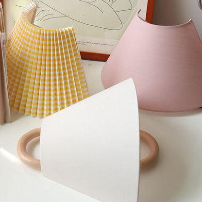 Modern Wooden Fabric Shade Wall Lamp with Plug-In Option