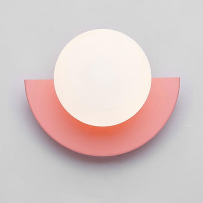 Modern Colorful Globe Wall Lamp with Semi-Circle Accent