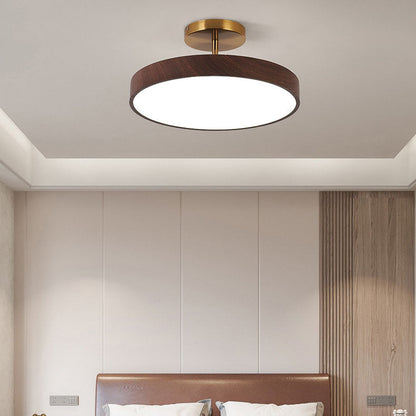 Modern Wood Grain Round LED Ceiling Light