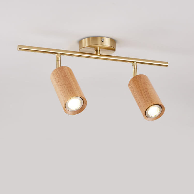 Modern Wood Cylinder Spotlight Ceiling Light