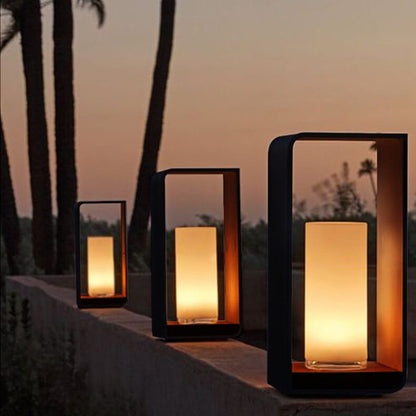 Modern Outdoor LED Frame Lantern Light