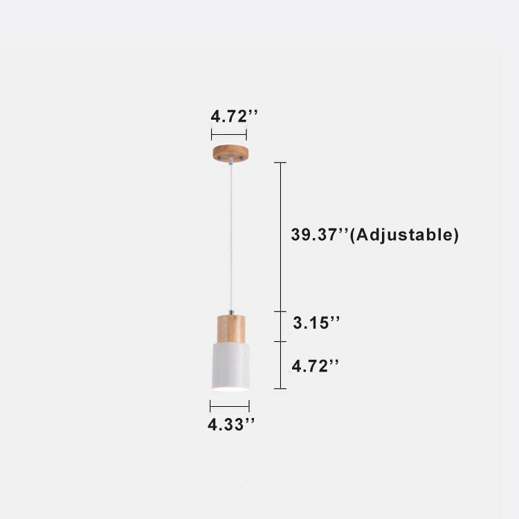 Minimalist Wood Cylinder LED Pendant Light