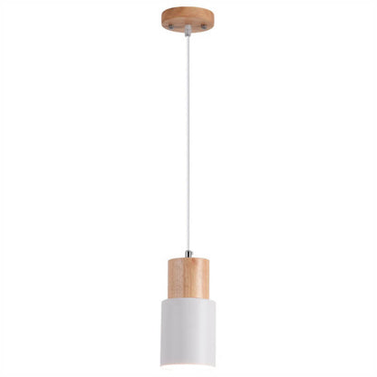 Minimalist Wood Cylinder LED Pendant Light