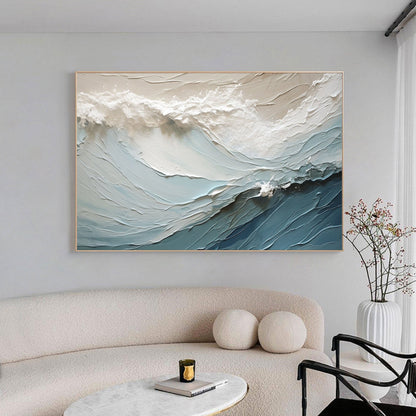 Textured Ocean Wave Canvas Painting