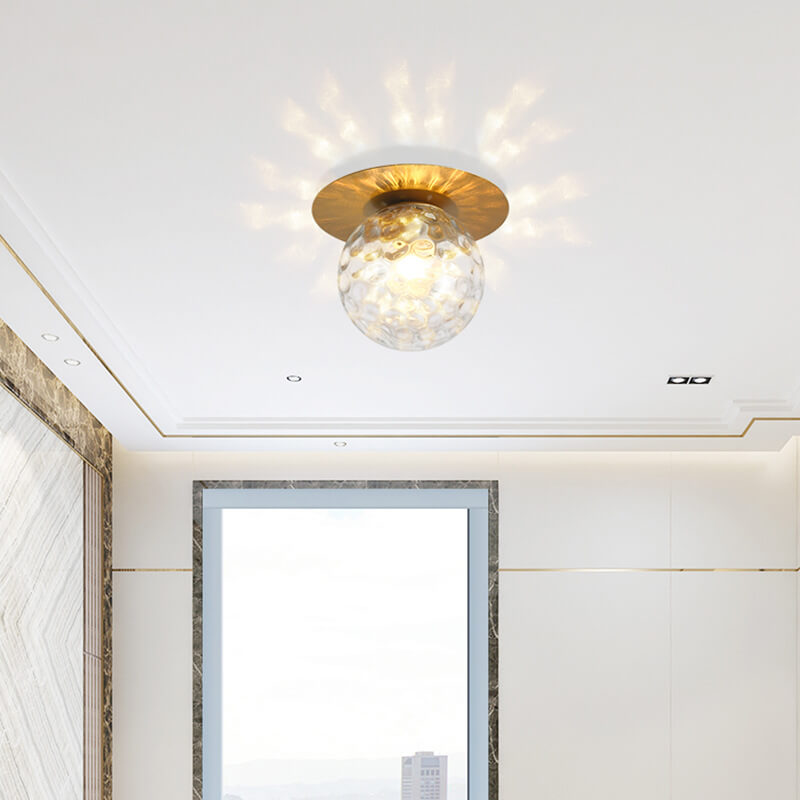 Modern Textured Glass Globe Ceiling Light