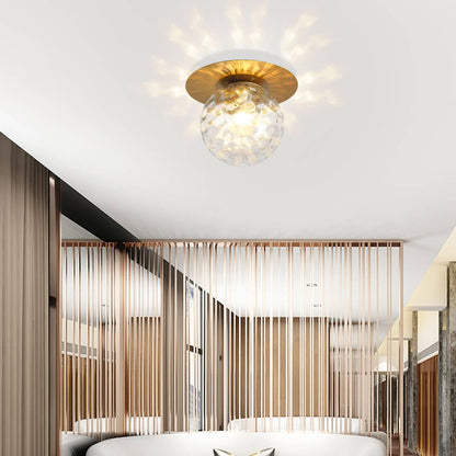 Modern Textured Glass Globe Ceiling Light