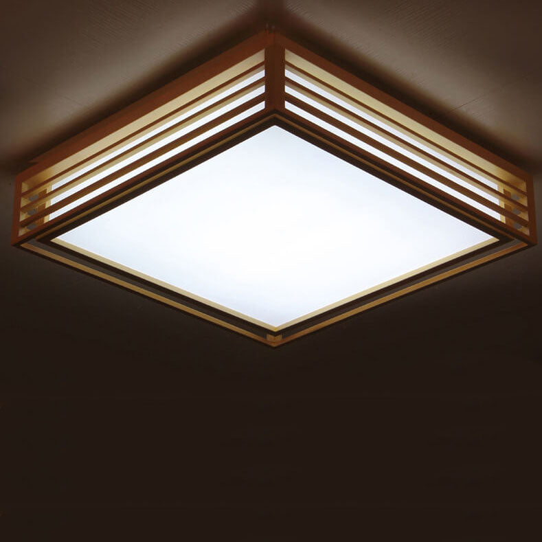 Japanese Style Wooden Frame LED Ceiling Light