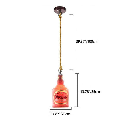Colorful Bottle Pendant Light