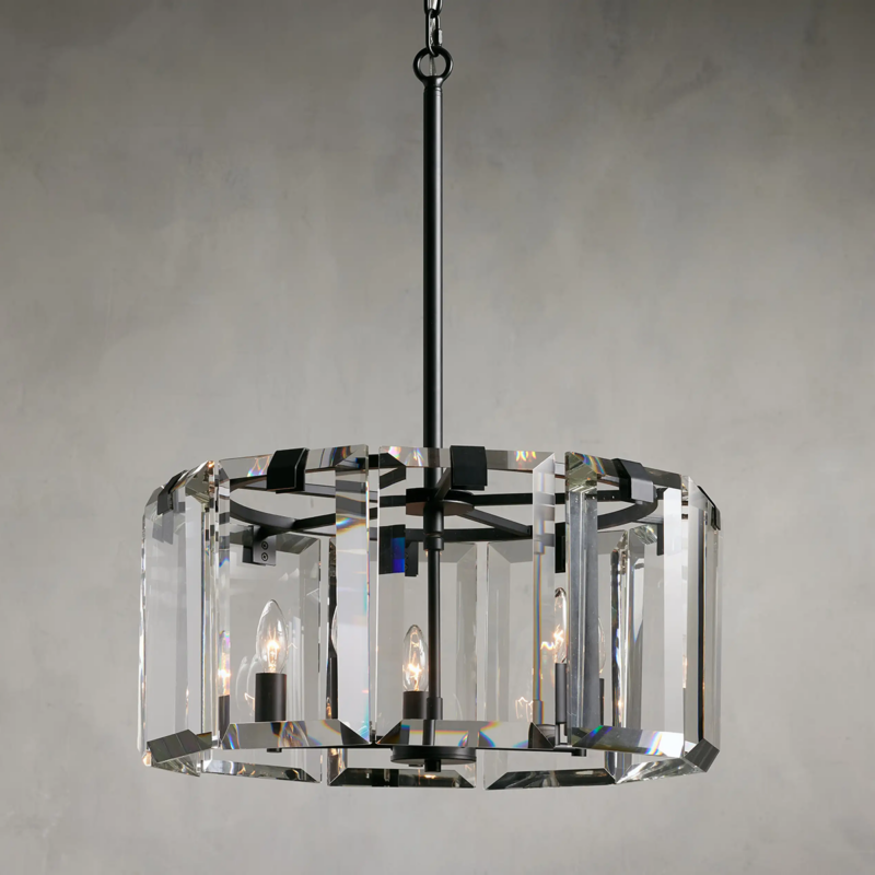 Crystal Frame Round Chandelier