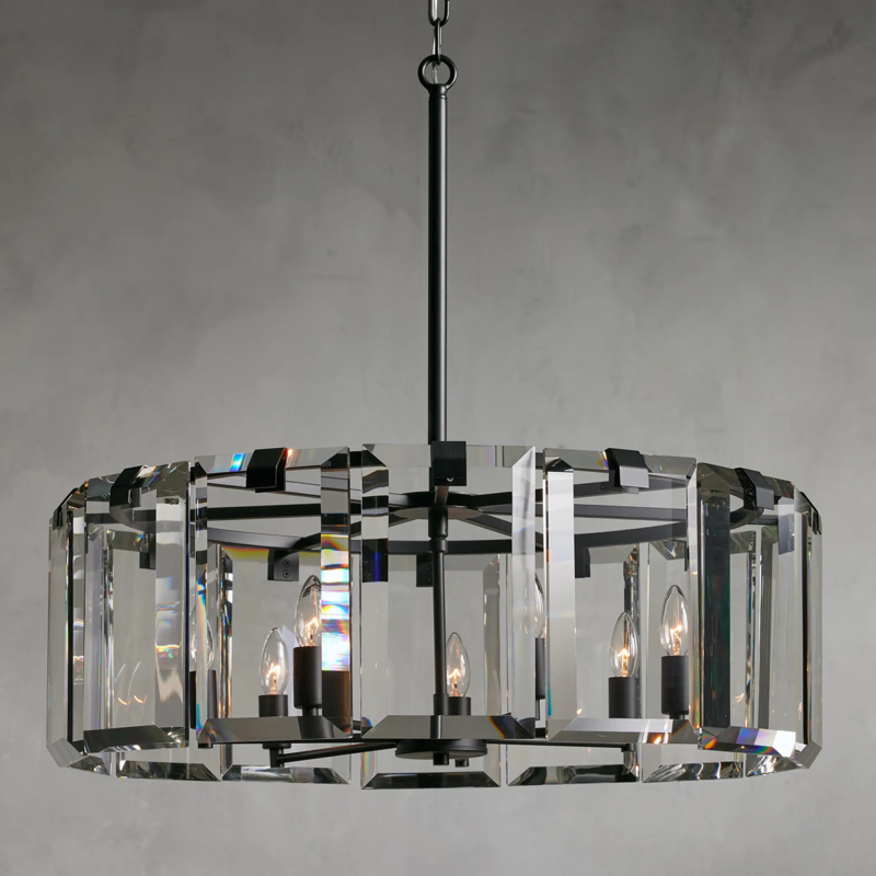 Crystal Frame Round Chandelier