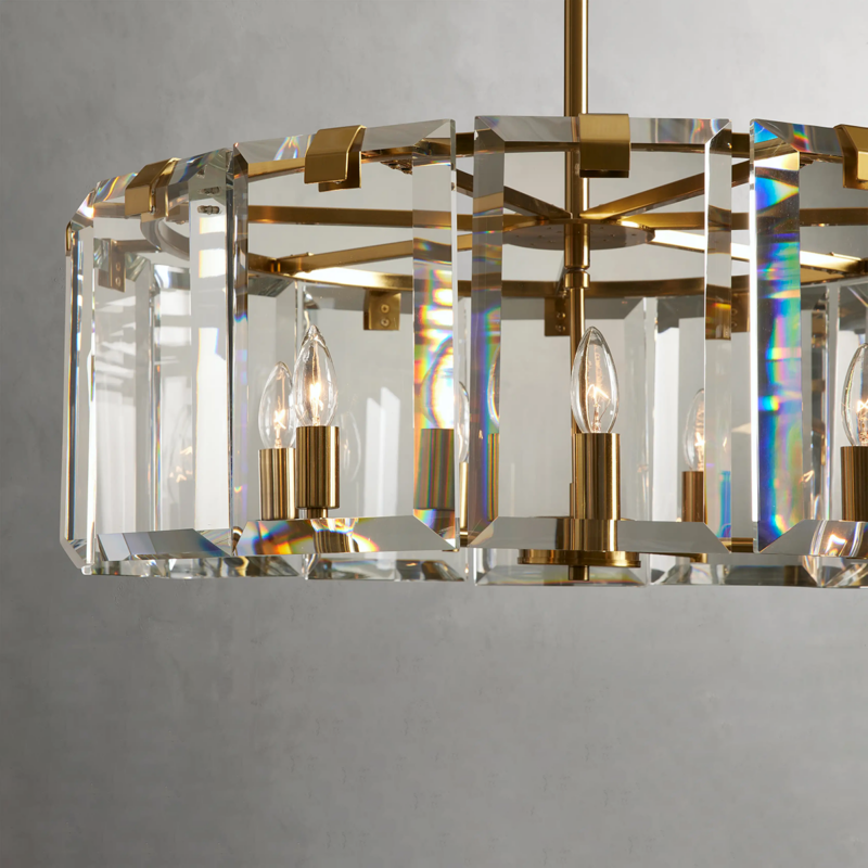 Crystal Frame Round Chandelier