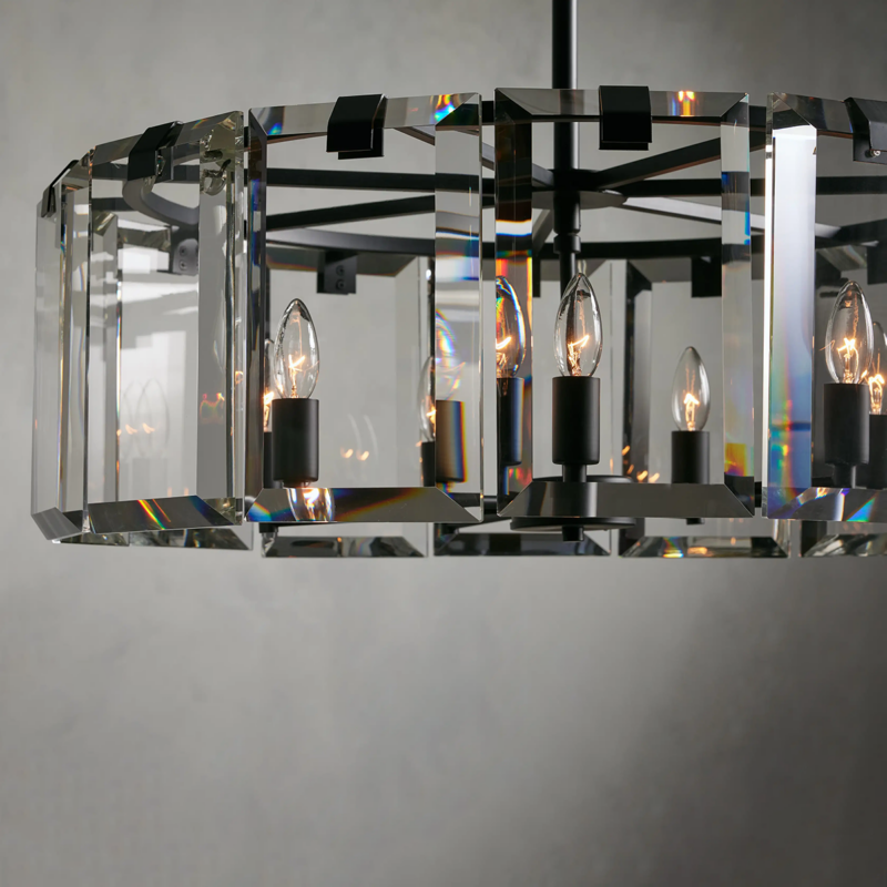 Crystal Frame Round Chandelier