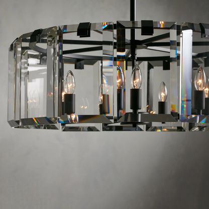 Crystal Frame Round Chandelier