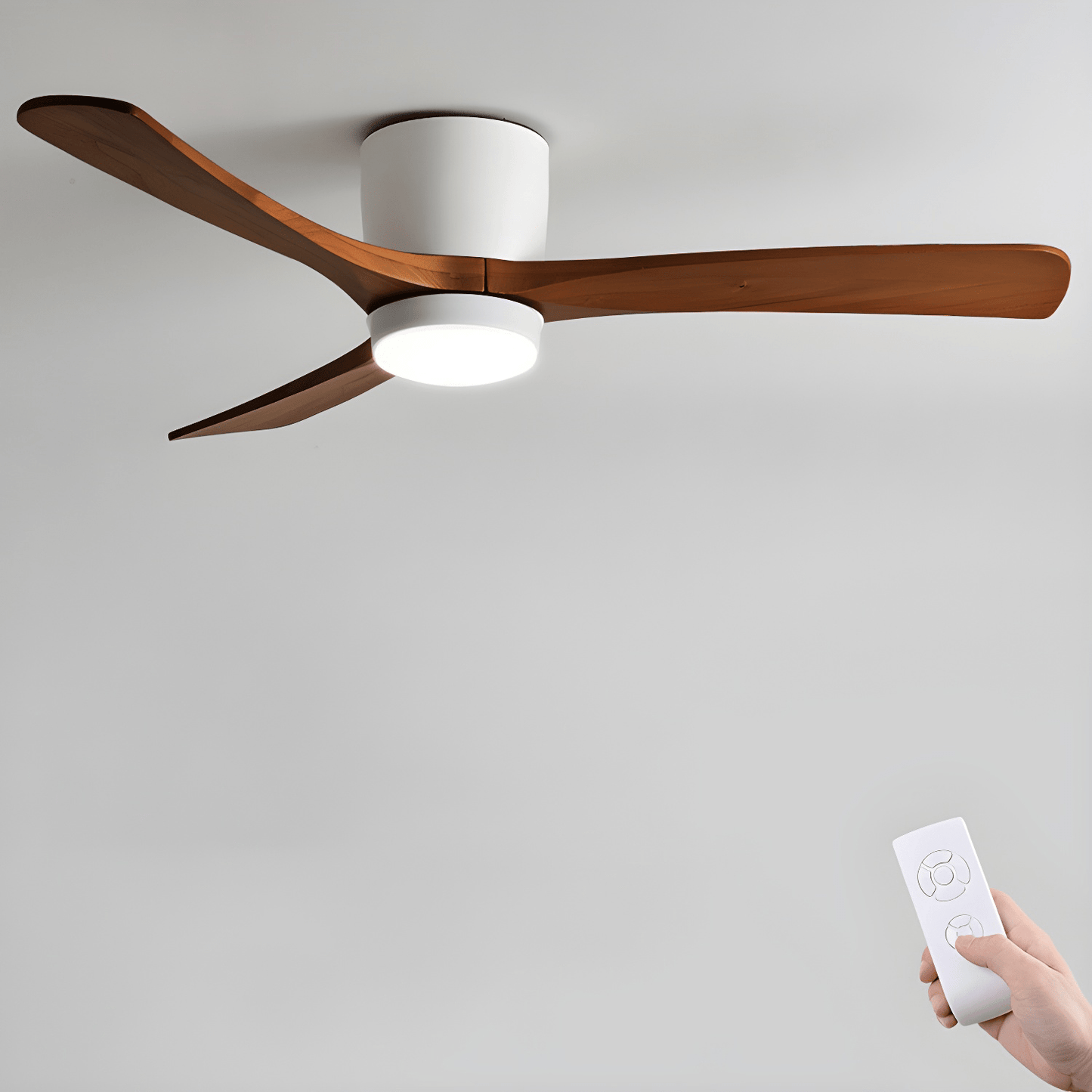 Modern Wooden LED Ceiling Fan Light