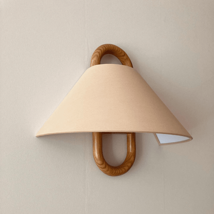 Wood Frame Fabric Shade Wall Lamp