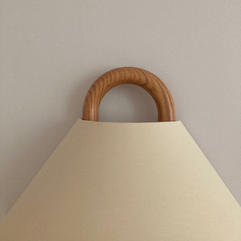 Modern Wooden Fabric Shade Wall Lamp with Plug-In Option