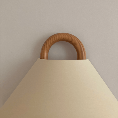 Modern Wooden Fabric Shade Wall Lamp with Plug-In Option