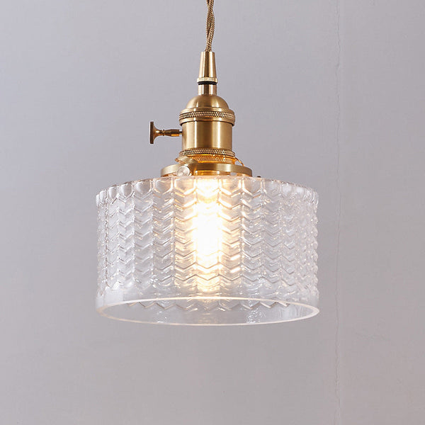 Textured Glass Cylinder Ceiling Light