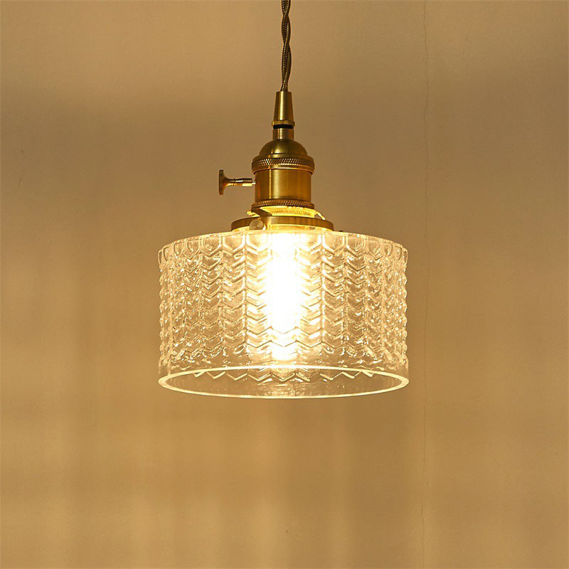 Textured Glass Cylinder Ceiling Light