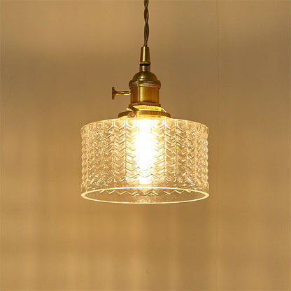 Textured Glass Cylinder Ceiling Light