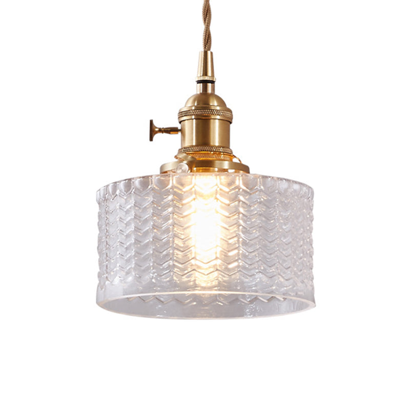 Textured Glass Cylinder Ceiling Light