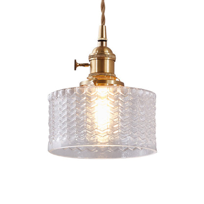 Textured Glass Cylinder Ceiling Light