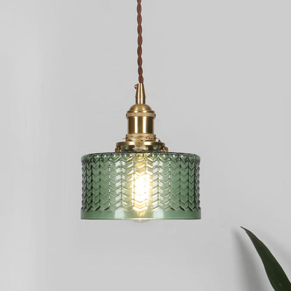 Textured Glass Cylinder Ceiling Light