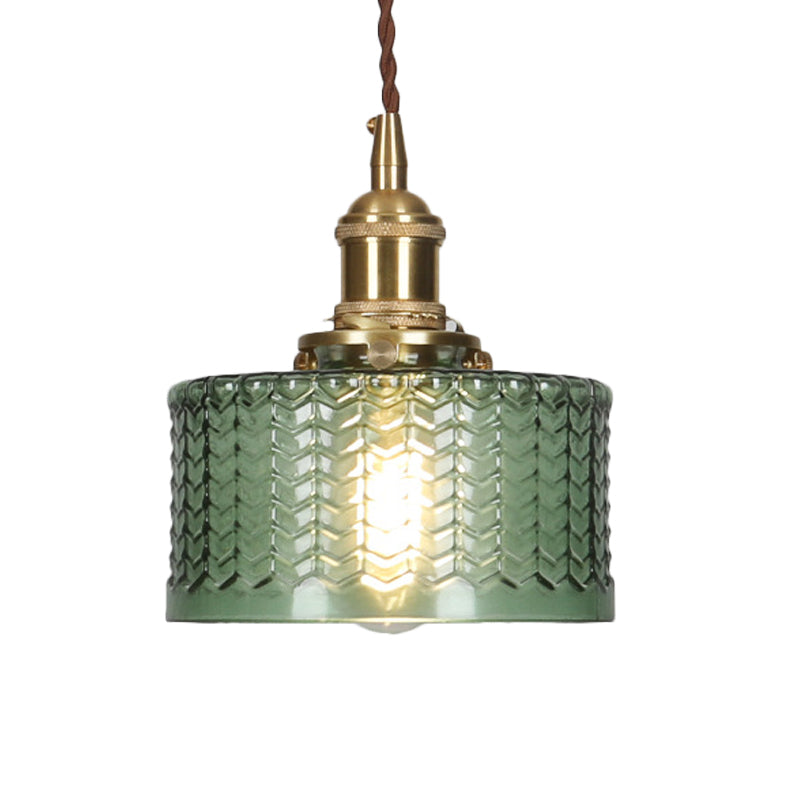 Textured Glass Cylinder Ceiling Light