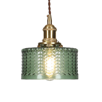 Textured Glass Cylinder Ceiling Light