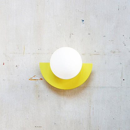 Modern Colorful Globe Wall Lamp with Semi-Circle Accent