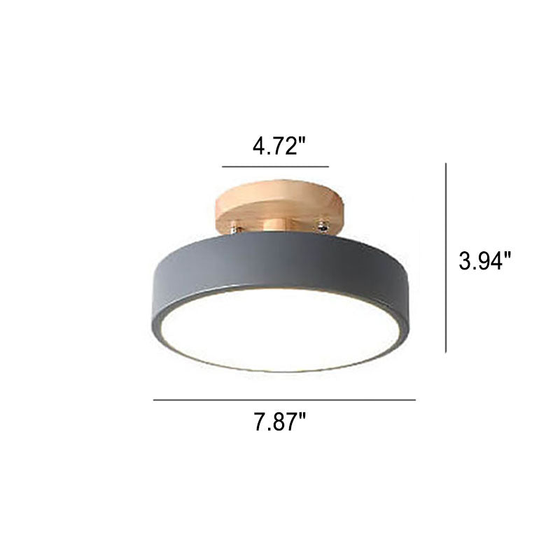 Scandinavian Wood Accent Round Ceiling Light