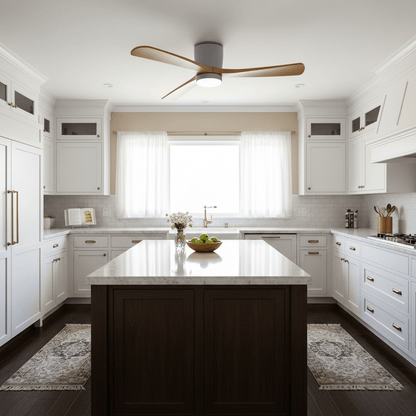 Modern Wooden LED Ceiling Fan Light