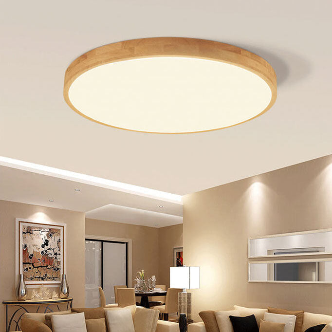 Modern Wood Trim LED Ceiling Light
