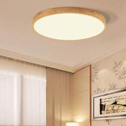 Modern Wood Trim LED Ceiling Light